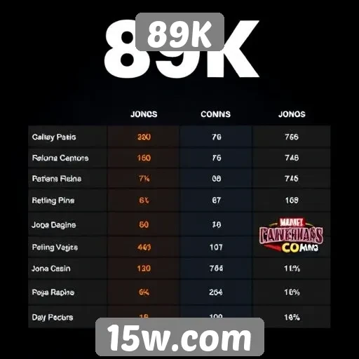 Comparativo entre jogos populares disponíveis no 89K